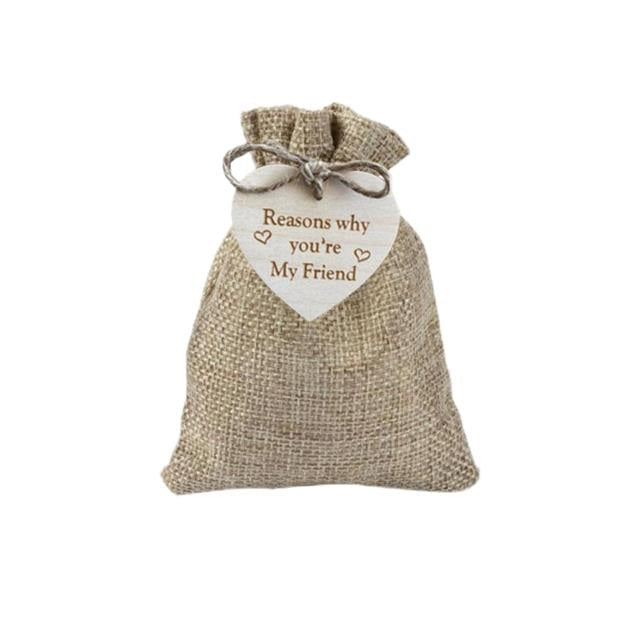 "Redenen Waarom je Mijn Vriend Bent" Houten Hartjes (10 Stuks)