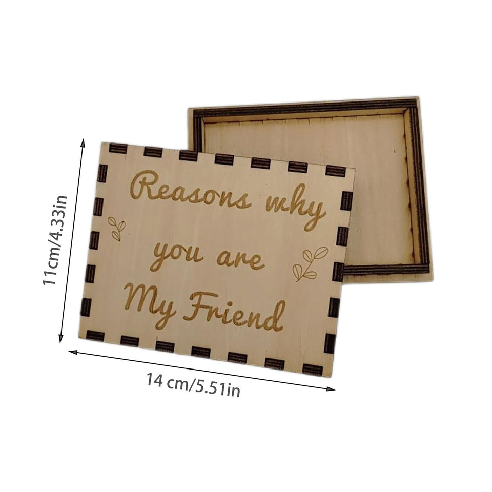 "Redenen Waarom je Mijn Vriend Bent" Houten Hartjes (10 Stuks)