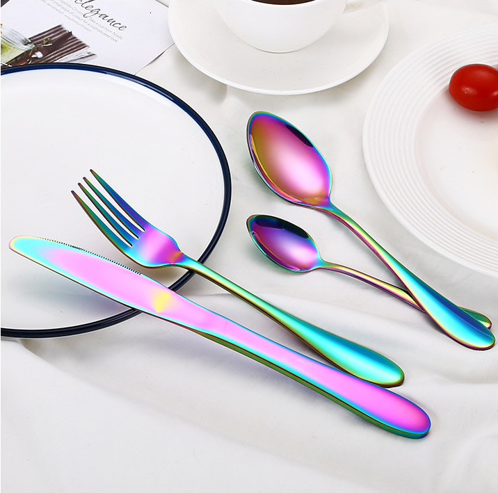 3D gekleurd bestek (Set van 4)