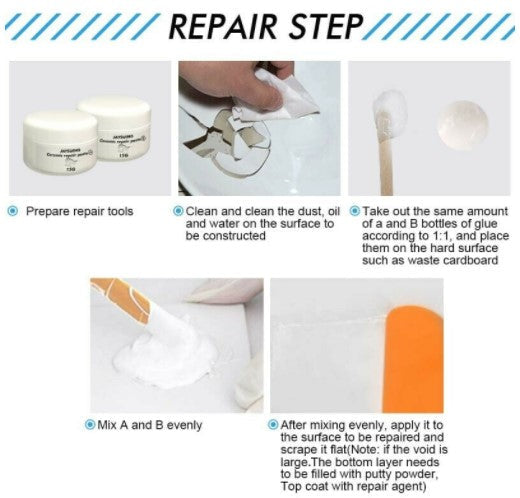 Keramiek Reparatie Pasta - Bespaar veel geld! Set van 2 componenten