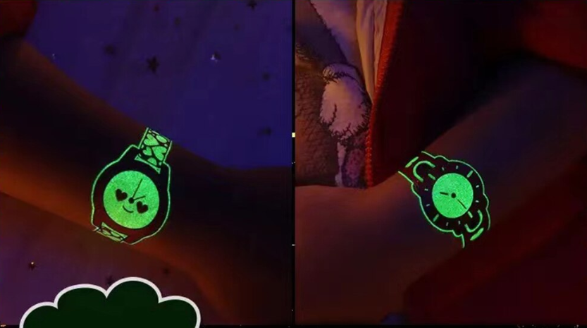 Glow-in-the-Dark Horloge Tattoo (2 Stuks)
