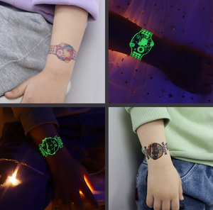 Glow-in-the-Dark Horloge Tattoo (2 Stuks)