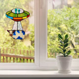 Glas in Lood Ufo met Koe