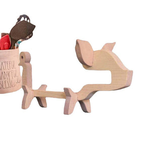 ROBUUSTE HOUTEN WIJNFLESHOUDER "ANIMALS"