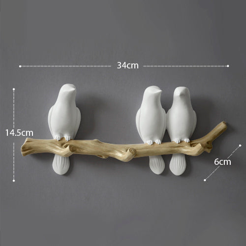 Wanddecoratie Vogel (Kapstok)Haakjes