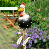 Vrolijke Keramische Kip - Eyecatcher voor in de tuin