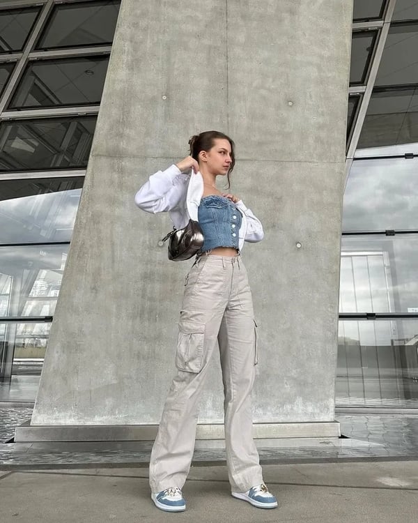 Verstelbare Straight Fit Cargo Broek