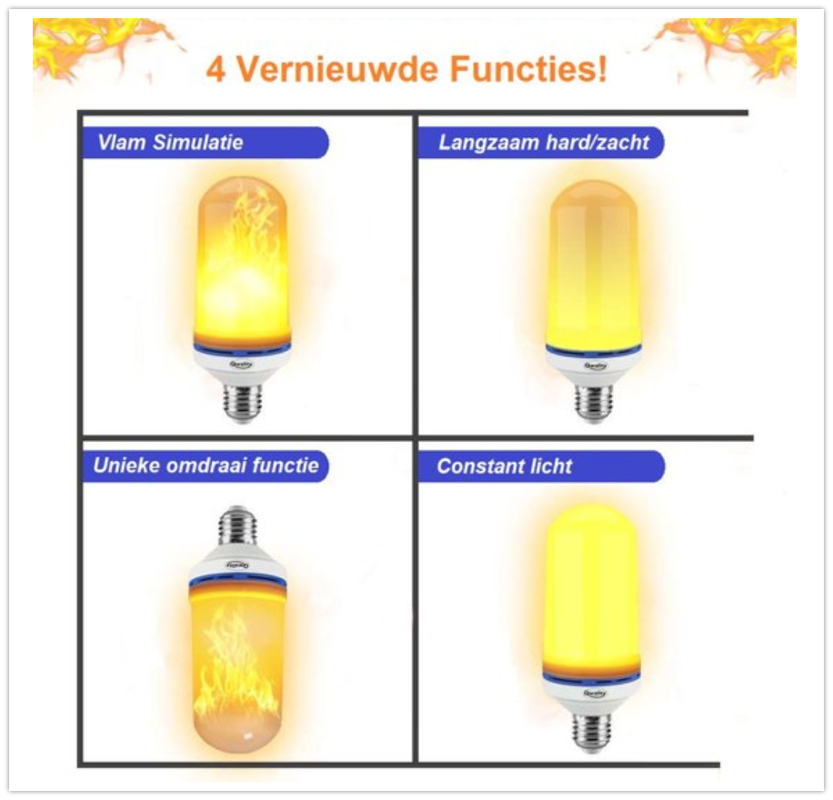 Sfeervolle Vuurlamp - E27 fitting