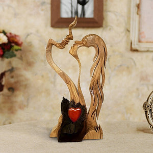 Houten Standbeeld - Liefdevolle Huis Decoratie!