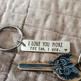 Lieve & Grappige Sleutelhanger "I love you more"