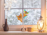 Schattige Doorzichtige Glas in Lood Look Raamsticker