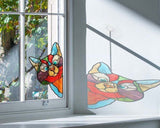 Schattige Doorzichtige Glas in Lood Look Raamsticker