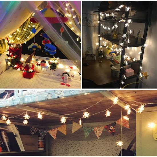 Kerstverlichting sneeuwvlokjes (slinger)