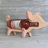 Robuuste Houten Wijnfleshouder "animals"